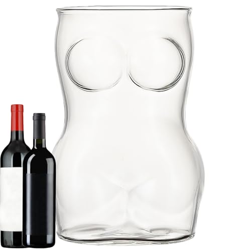 Genérico Jarra De Cerveza - Jarra De Cerveza De Vidrio Con Forma Humana | Tazas Grandes Personalizadas Con Y Sin Asa, Vaso Apto Para Congelador Para Vino, Cócteles Y Bebidas Frías Refrescantes