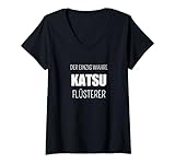 Katsu Lustiger Spruch Japanische Gerichte T-Shirt mit V-Ausschnitt