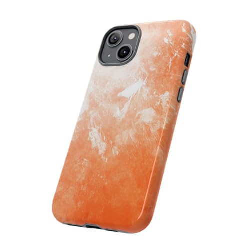 Coque rigide brillante Orange Painterly Texture Overlay pour iPhone 14 Plus
