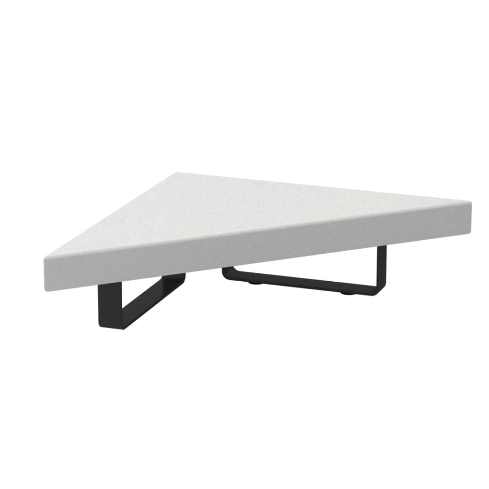 flux Wooden Monitor Stand | Monitor Stand Riser | Laptop Stand | Pc Stand Wooden | Made for Corners ,Material: Particle Board & Metal 23 Inch Shelf size -(45 x 25 x 8.5 cm) (Tringular white) 3