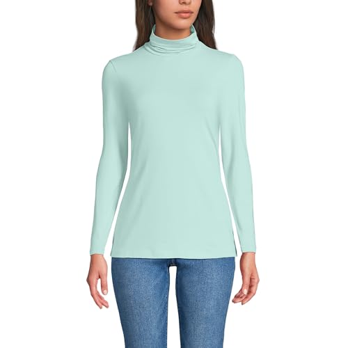 Image of Lands' End Lightweight Jersey Long Sleeve Turtleneck
