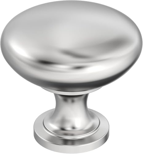 Image of Amerock 1-1 /4 inch Round Edona Polished Chrome Cabinet Knob | Durable Zinc drawer knob and cabinet hardware, ideal for kitchen cabinets, bathroom vanities, dressers, and furniture