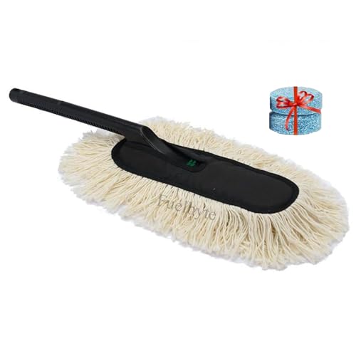 Image of Fuelbyte Super Soft Microfiber Car Duster with Long Handle Lint and Scratch Free Bristles Car Cleaning Brush with Long Bristles for Easy Dust Remover Glass Cleaning for Car Detailing, Waxing (A1)