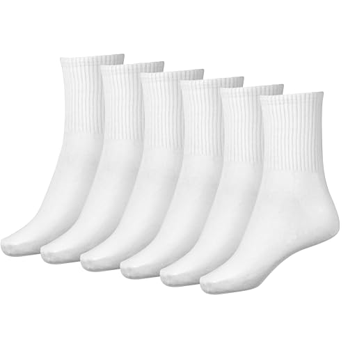 Women Thin Crew Socks Casual Cotton Calf Socks 6 Pairs Size 5-102