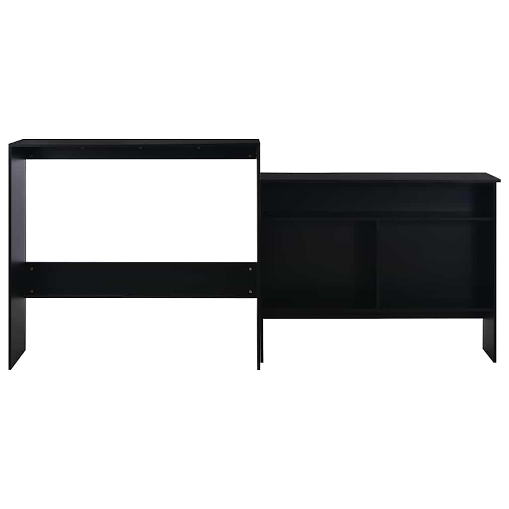 Stolik barowy z 2 blatami 130 x 40 x 120 cm czarny
