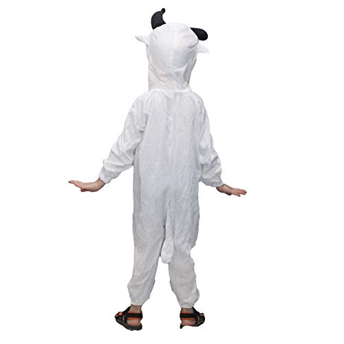 Image of Kaku Fancy Dresses Fleece Cow Farm Animal Costume For Kids - Black & White, 3-4 Years | Animal Fancy Dress For Boys & Girls