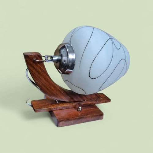 Image of Brown Wooden Polished Wall Light for Living Room I Night Lamp for Bed Room (Bulb Not Include) (LIne Cut-Doom (Pack of 2))
