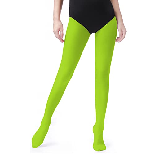 Image of UTTPLL Women's Run Resistant 80 Denier Tights Solid Color Dance Stockings Soft Semi Opaque Footed Pantyhose High Waist Tight