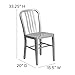 Flash Furniture Commercial Grade Silver Metal Indoor-Outdoor Chair