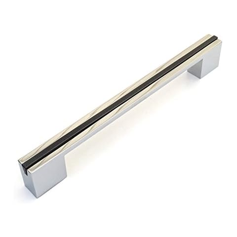 Anthracite Stripe 160/192mm Hole Centres Polished Chrome Kitchen & Bedroom Cabinet Door Handle Cover