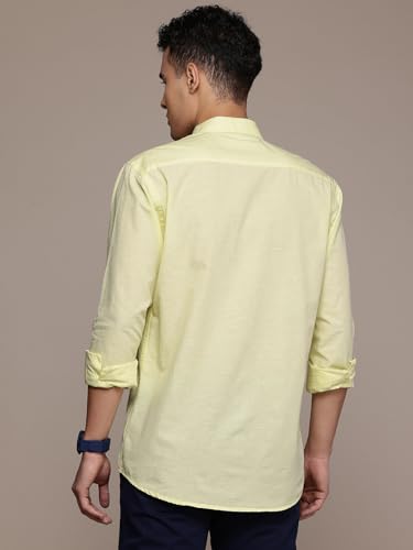 Image of Men's Cotton Linen Solid Shirt | Slim Fit Full Sleeve Casual Shirt | Lightweight | Breaethable | Stylish