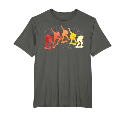 Skateur Skateuse Planche De Skate Skater Retro Skateboard T-Shirt