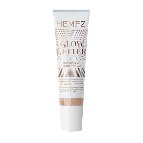Hempz Glow Getter Lip Gloss, Hydrating Balm with Shimmer.44 oz.