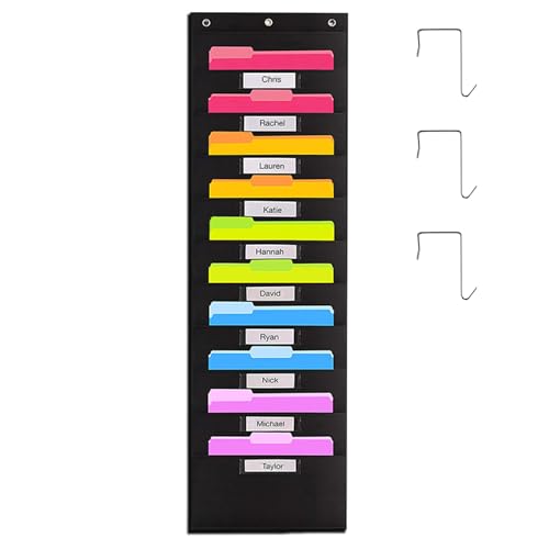 Axfbim Organizador de archivos de pared, organizador multifuncional de 10 capas para puerta trasera, organizador de archivos de pared colgante para carpetas de archivos, buzón escolar (B)