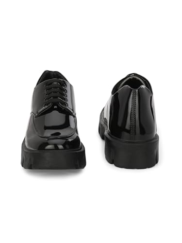 Image of Leo Stylish Patent Chunky Casual Shoes for Casual & Formal Purpose