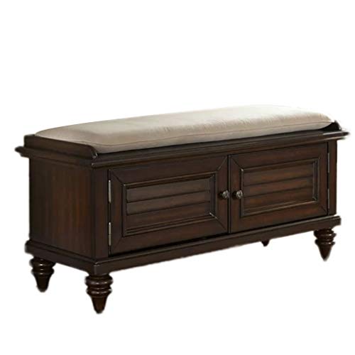 THBEIBEI Storage Benches Hallway Storage Bench 2-tier with Door Wood Storage Shelf Shoes Rack Cabinet Shoe Bench Seat Storage Organiser For Entryway Living Room Brown (Size : 100CM)