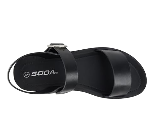 Image of Soda PLENTY ~ Women's Strappy Ankle Wrap Buckle Fashion Flat Sandals | Casual Sandals