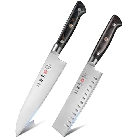 kanngou 7 Inch Nakiri Knife & 8.27 Inch Gyuto Chef Knife Bundle Cover