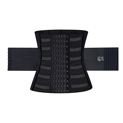 Cinturón de entrenamiento de cintura para mujer, faja de entrenamiento para sauna, sudar, faja delgada para el vientre, Negro, XS