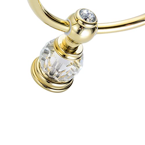 Moyokoy Gold Inlaid Crystal Large Diamond Towel Ring Ring Towel Rack Polished Flange Gold Bathroom Toilet #TOP2