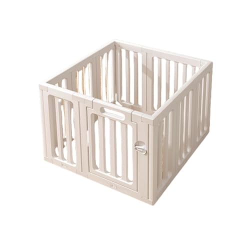 Iuseike ベビーフェンスは折りたたみ式、ベビーゲート、置くだけ、変形可能なフェンス、ペットに最適、ドア付き、滑り止め底、無毒無臭、赤ちゃんが安全に噛むことができます、取り付け簡単、ベビーギフト、高さ60CM、安定 扉付き (80X90CM)