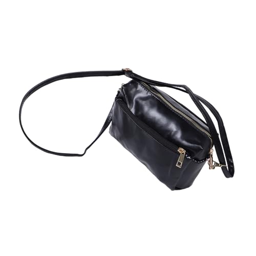 Sac bandoulière femme PU noir compact Hemobllo avec pochettes