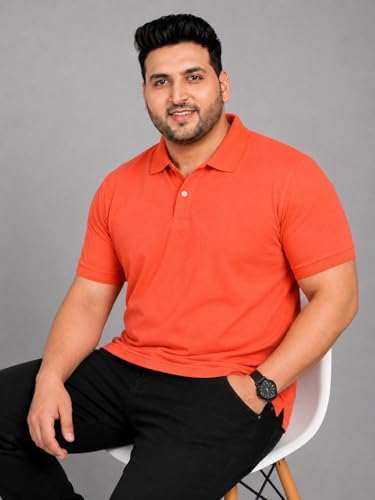 Image of INKKR Plus Size Solid Men's Polo Neck T-Shirt