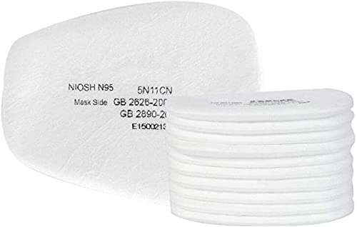 10 Filter Cotton for Reusable Gas Mask, Eye Protection Mask Respirator with Toxic Filters, Full Face Silicone Reusable Facepiece Respirator, Painting, Dust and Other Work Protection