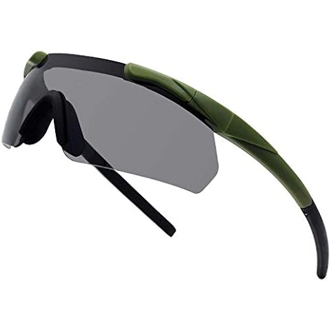 Taktische Outdoor-Brille mit 3 baren Glsern, hohe Schlagfestigkeit, Unisex-Sicherheitsbrille � Anti-Beschlag-UV400-Augenschutz, Sonnenbrille fr Jagd, Radfahren, Autofahren, kompakt Cover