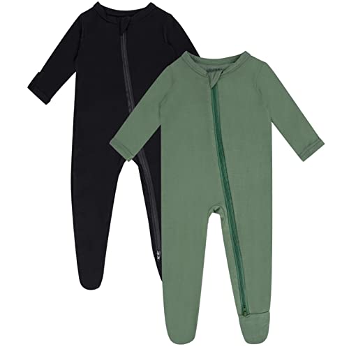 GUISBY Pajamas for Baby Boys & Girls, Infant Onesie with Mitten Long Sleeve Footed Pjs