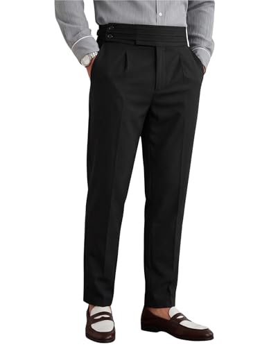 Image of TOPLOT Men's Cotton Casual Trouser | Elegant Pleated Front with Dual-Button Waistband | Comfortable Stretch Elasticity for Easy Movement | Tapered Ankle Finish | Casual & Office Wear (5277)