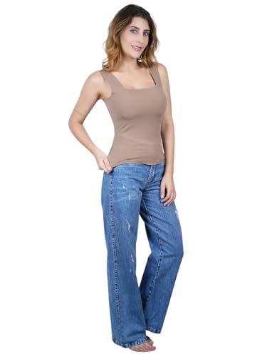 CareDone Women Padded Camisole Workout Top Brown - Image 4