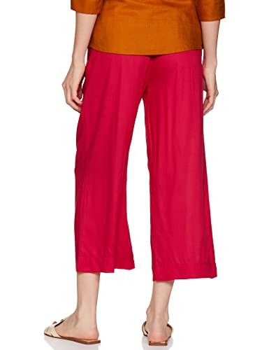 Image of BIBA Women Rayon Regular Solid Pants
