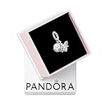 PANDORA Glow-in-the-Dark Firefly Dangle Charm - Compatible Moments Bracelets - Gift for Women - Sterling Silver with Glow-in-the-Dark Glass - with Gift Box