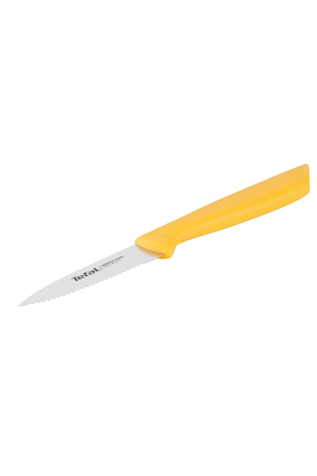 Tefal K27321 Colorfood soyma bıçağı 8 cm | dişli | Alman paslanmaz çelik | çok yönlü | korozyona dayanıklı | ergonomik | güvenli | sarı