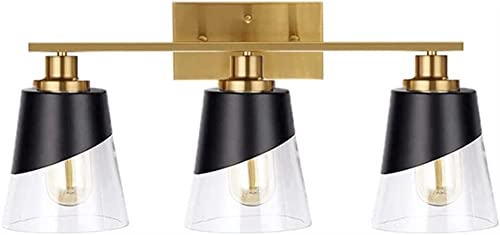 Aplique de pared retro blanco y dorado con luz táctil E27 WQHPLMD para baño