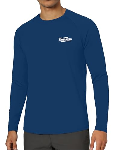 Image of Men's Rash Guard Long Sleeve, UPF 50+ UV Protection Sun Shirt, Quick Dry Lightweight T-Shirt for Fishing Swim Surf