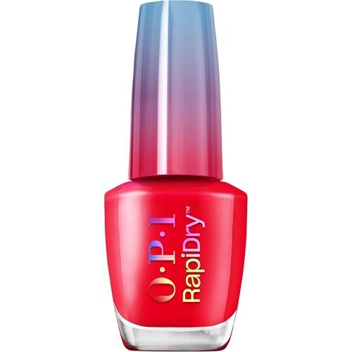 OPI RapiDry™ - Esmalte de uñas secado rápido - Sin Imperfecciones ni Marcas - Esmalte Vegano - Haul Sass - Esmalte de Uñas Rojo (9ml)