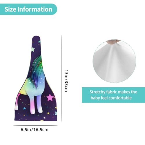 Newborn Baby Hat, One-Horse Star Print Soft Top Knot Beanie Cap, Cute Baby Headwear for 0-6 Months Black4