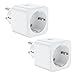 Wlan Smart Home Steckdose funktioniert mit Alexa, Google Home Siri für Sprachsteuerung, 16A 3680W, Alexa Steckdose 2er pack mit Fernbedienung und Timerfunktion, Unterstützt nur 2.4 GHz WiFi