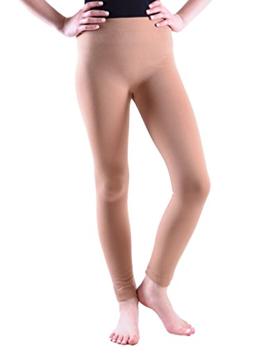 Dinamit Jeans Girls Fleece Lined Leggings Taupe Small