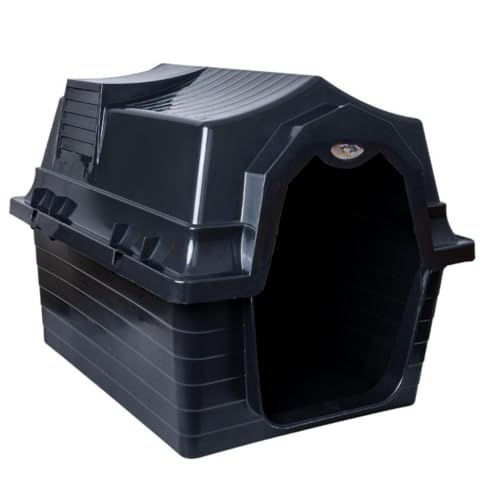 Casinha para Cachorro N6 – Resistente, Impermeável e Confortável para Cães de Porte Médio a Grande(Preto)