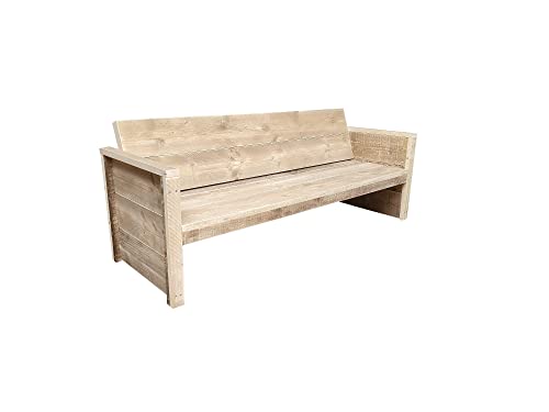 Wood4you Vince Holz Outdoor Gartenbank Lang - 3 Personen Terrassenbank & Aus Naturholz, Wasserdicht, Robust, Moderne Terrassenbank, Geeignet Für Jedes Wetter, Veranda, Rasen, Balkon, Hinterhof (Braun)