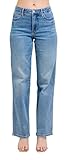 Judy Blue Mid Rise Tumm Control Vintage Wash Straight Jeans 88943 (US, Numeric, 11, Regular, Regular, Blue)