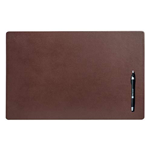 DACASSO Almohadilla de cuero para mesa de conferencias, papel secante de escritorio de cuero de lujo para escribir, protector de superficie de escritorio ejecutivo (marrón chocolate, 22 x 14 pulgadas)