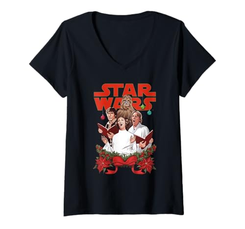 Star Wars Rebel Choir t-shirt de Noël drôle en col V le cadeau idéal pour femme geek