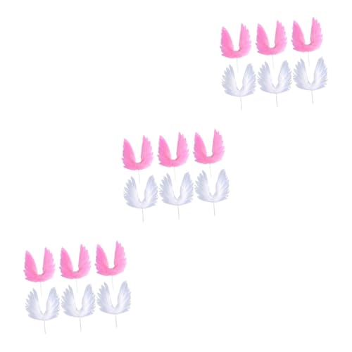Cabilock 18 Pcs topo de bolo Enfeites de bolo de asas Decorações de bolo para festa topo de bolo par