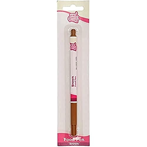 FunCakes Food Pen Brun: Stylo Alimentaire pour Décoration de Gâteaux, Pâtisseries et Desserts, Pointe Flexible pour Lignes Épaisses et Fines, Idéal pour...