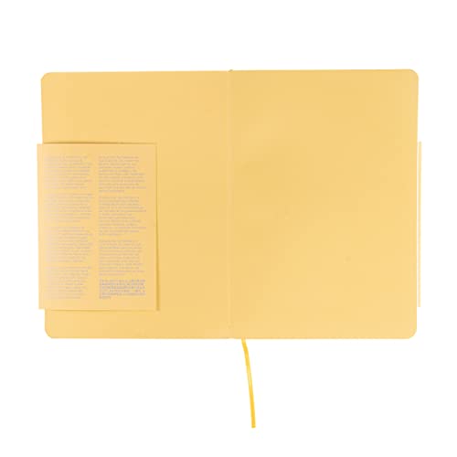 Cahier relié Fabriano Ecoqua Plus A5 carnet de notes pointillé jaune pour le bureau