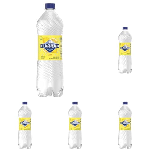 Image of Ice Mountain Sparkling Water, Lively Lemon, 33.8 oz. Bottle (Pack of 5)
